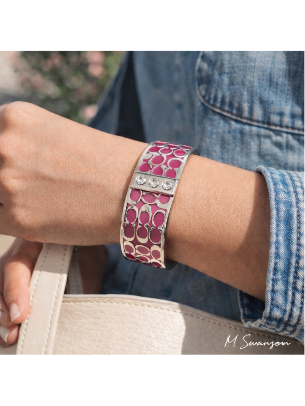 Coach Signature Enamel Bangle Bracelet